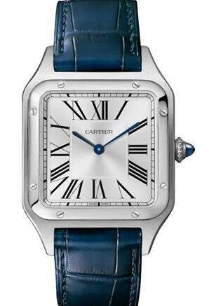 The blue hands are iconic features of Cartier.