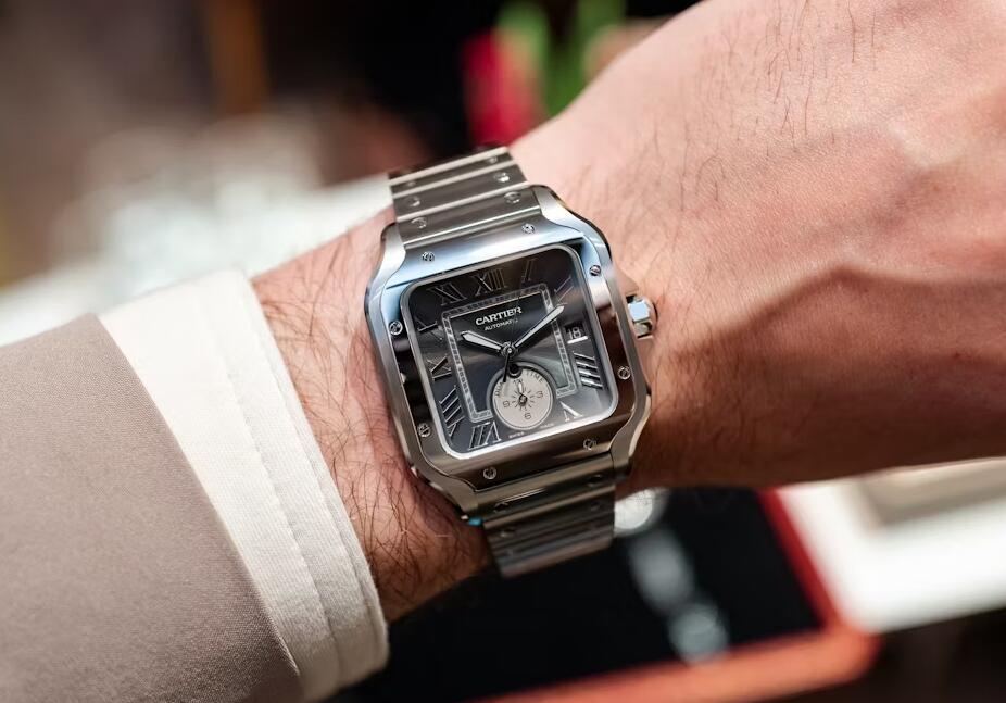 The 2024 UK Top Cartier Santos De Cartier Dual Time Fake Watches ...